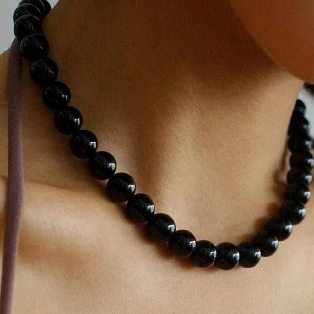 3for$20 1pc Exaggerated Beaded Necklace, Fashionable Geometric Ball Chain